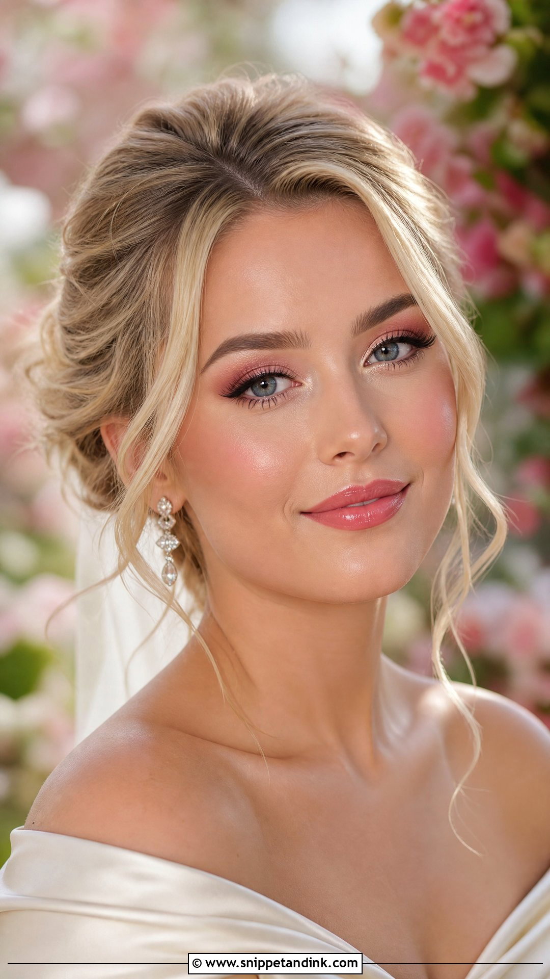 Pink Wedding Makeup With Glossy Lips - Snippet and Ink - 20 Pink Glowy Wedding Makeup Ideas