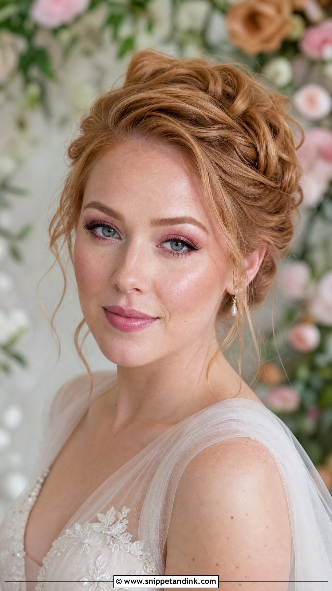 Pink Wedding Makeup With Textured Updo - Snippet and Ink - 20 Wedding Makeup and Hair Ideas