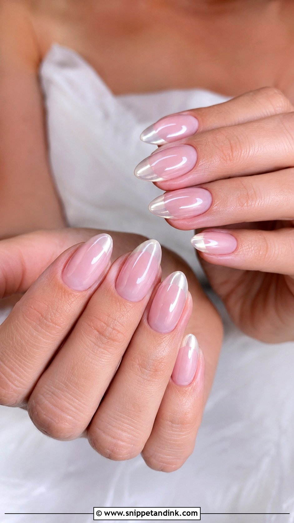 Pink Wedding Nails With Pearly French Tips - Snippet and Ink - 30 Pink Wedding Nails