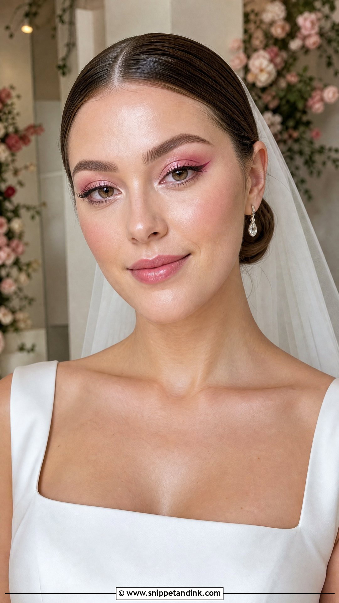 Pink Winged Liner Bridal Makeup - Snippet and Ink - 25 Pink Bridal Makeup Looks