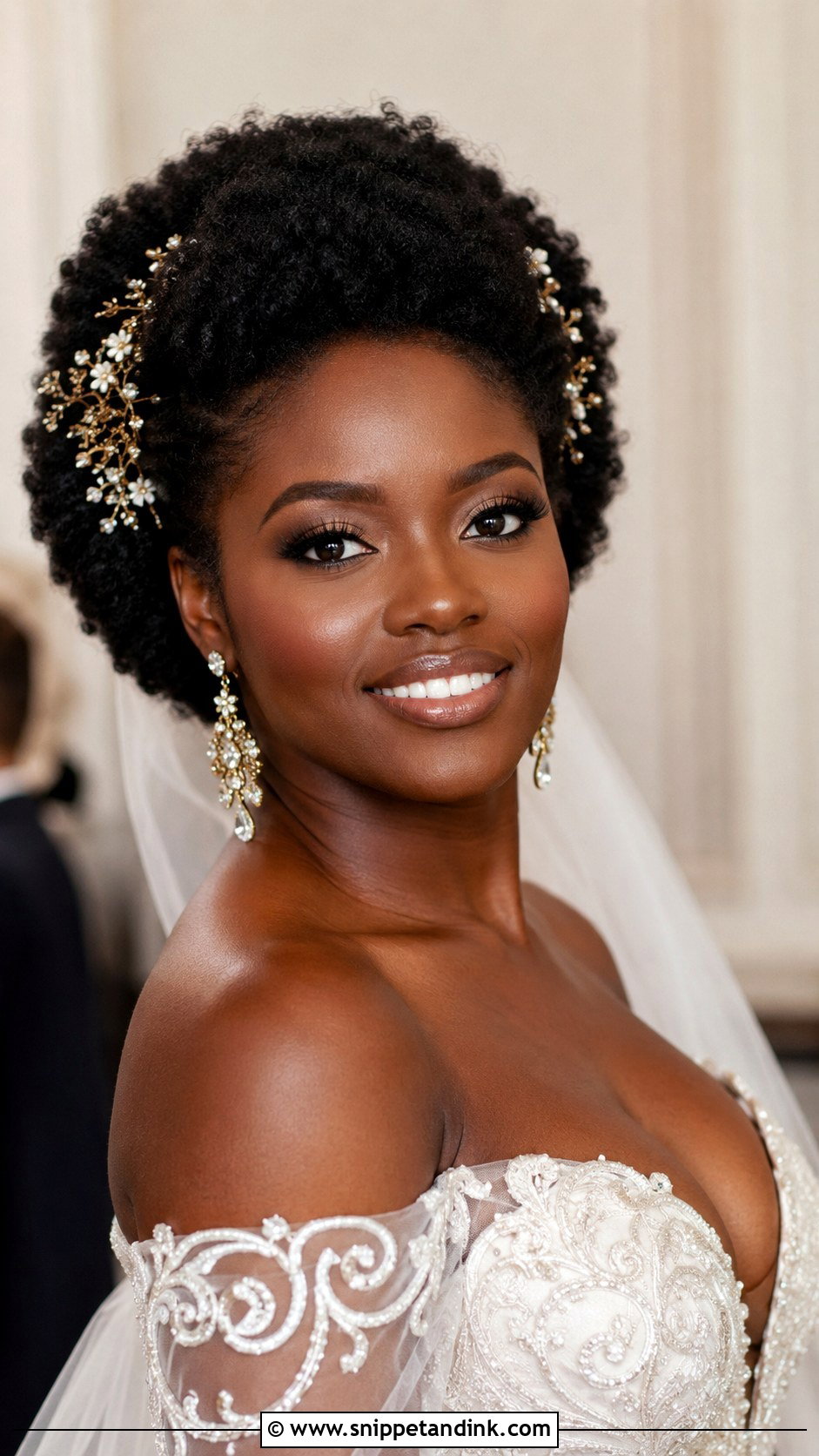 Pinned Back Afro for Wedding - Snippet and Ink - 20 Natural Hairstyles for Wedding