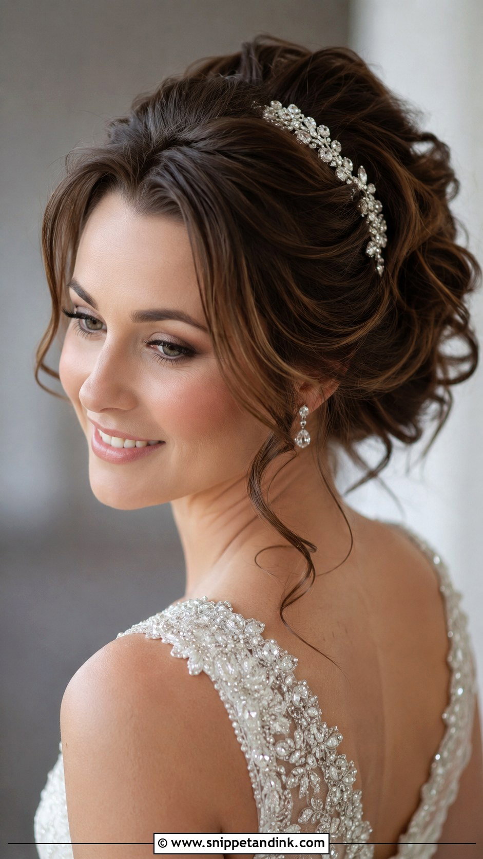 Pinned Back Bangs With Curled Updo - Snippet and Ink - 20 Hairstyle with Bangs for Wedding Ideas