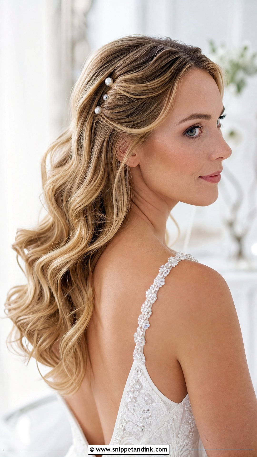 Pinned Back Bridal Hairstyle - Snippet and Ink - 20 Western Bride Hairstyles