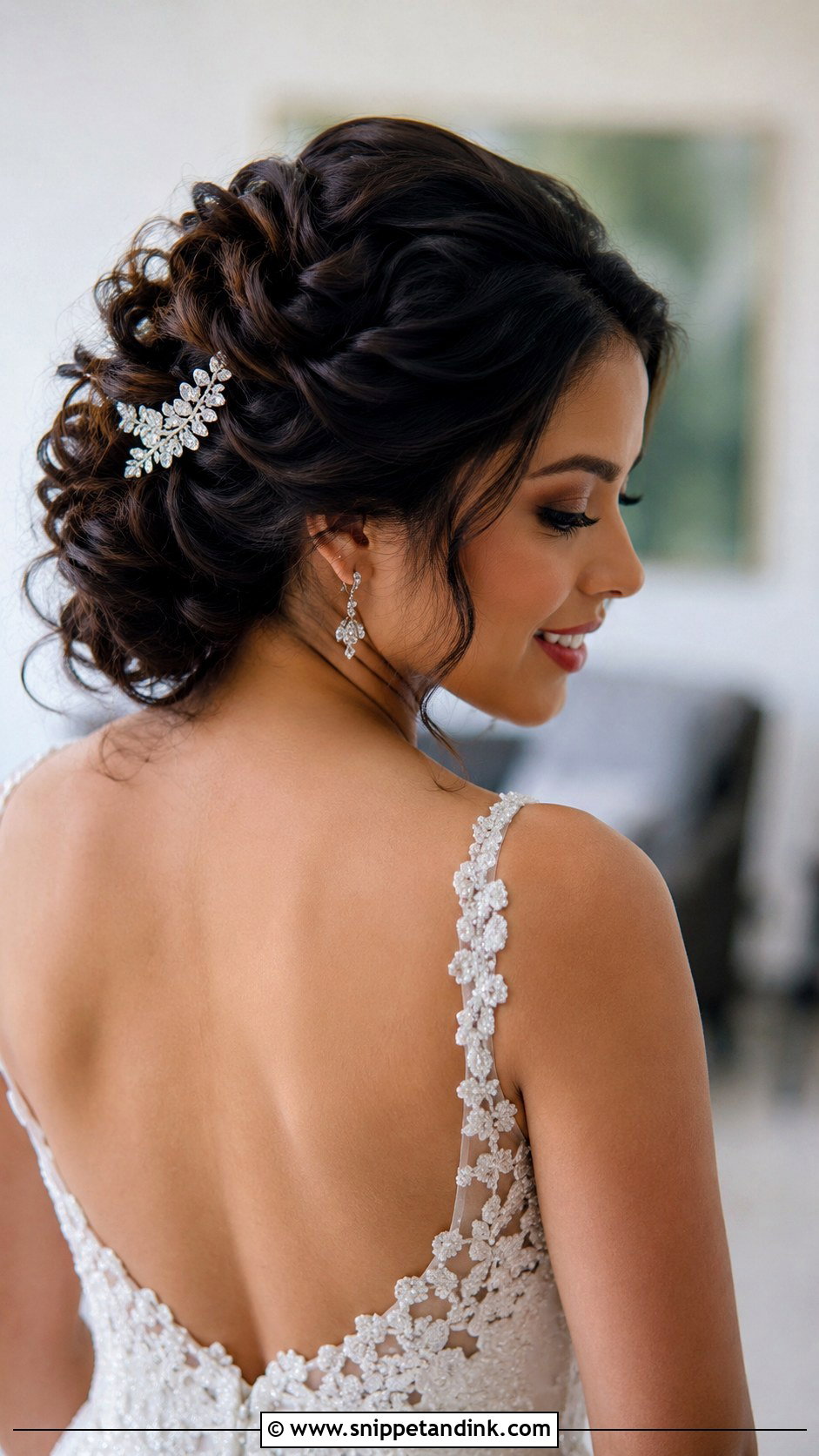 Pinned Back Curls - Snippet and Ink - 35 Simple Wedding Hairstyles