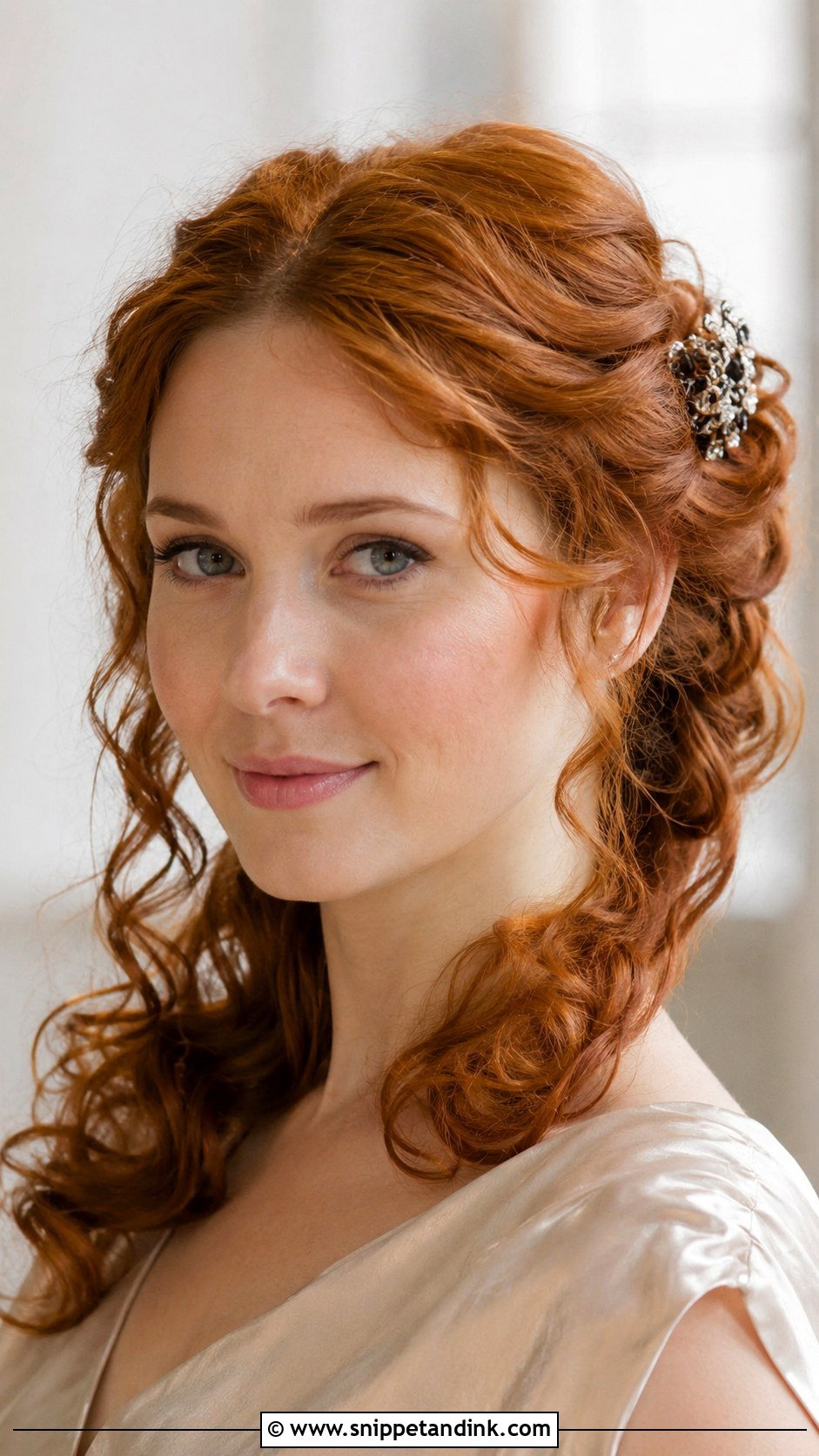 Pinned Back Curls - Snippet and Ink - 20 Engagment Hair Hairstyles