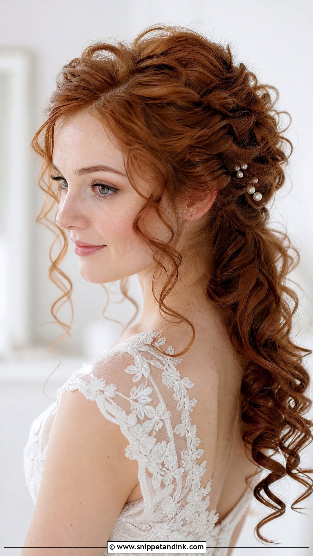 Pinned Back Curls - Snippet and Ink - 20 Hair Design for Wedding Ideas