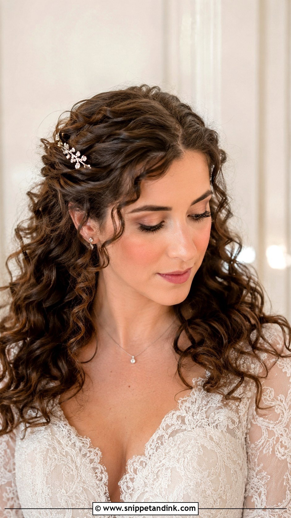 Pinned Back Curls - Snippet and Ink - 25 Simple Wedding Hairstyles for Long Hair