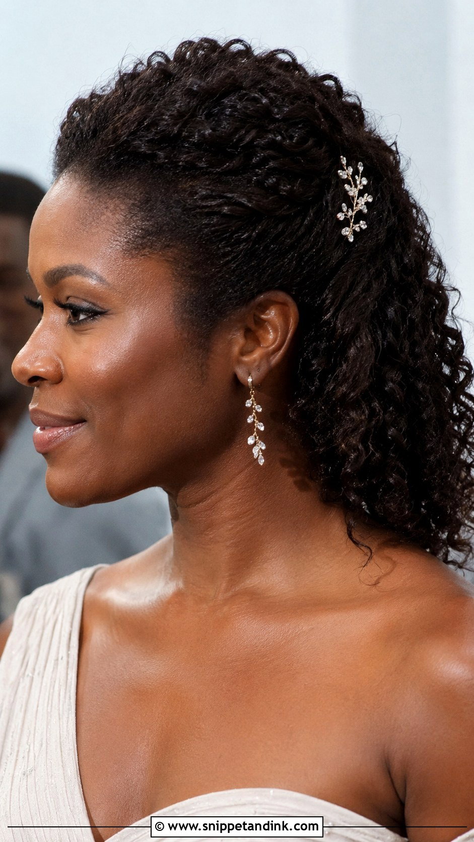 Pinned Back Curls - Snippet and Ink - 30 Hair Looks for Wedding Guest