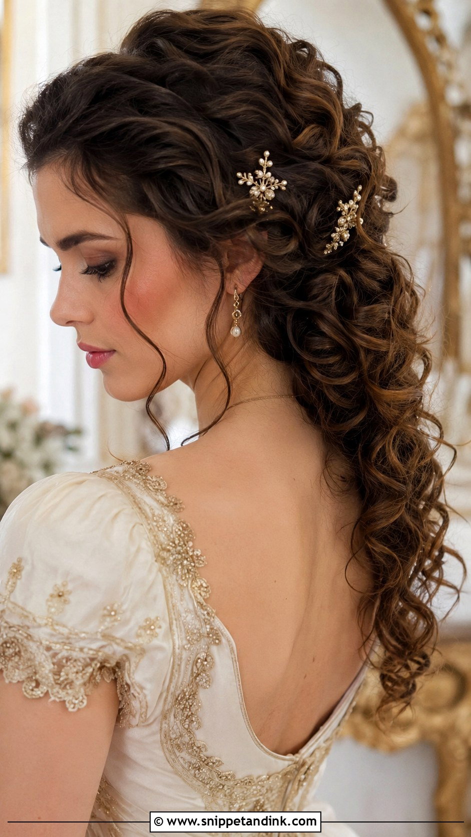 Pinned Back Curls - Snippet and Ink - 30 Simple Hairstyles for Wedding