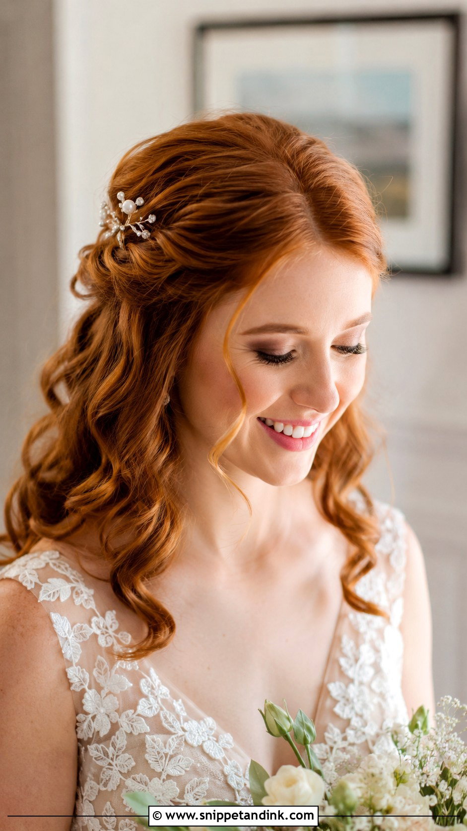 Pinned Back Curls Bridal Style - Snippet and Ink - 30 Bridal Hair Styles