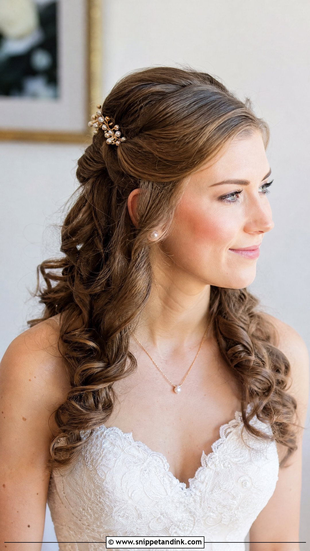 Pinned Back Curls Wedding Hair - Snippet and Ink - 20 Wedding Hairstyles Down Curls