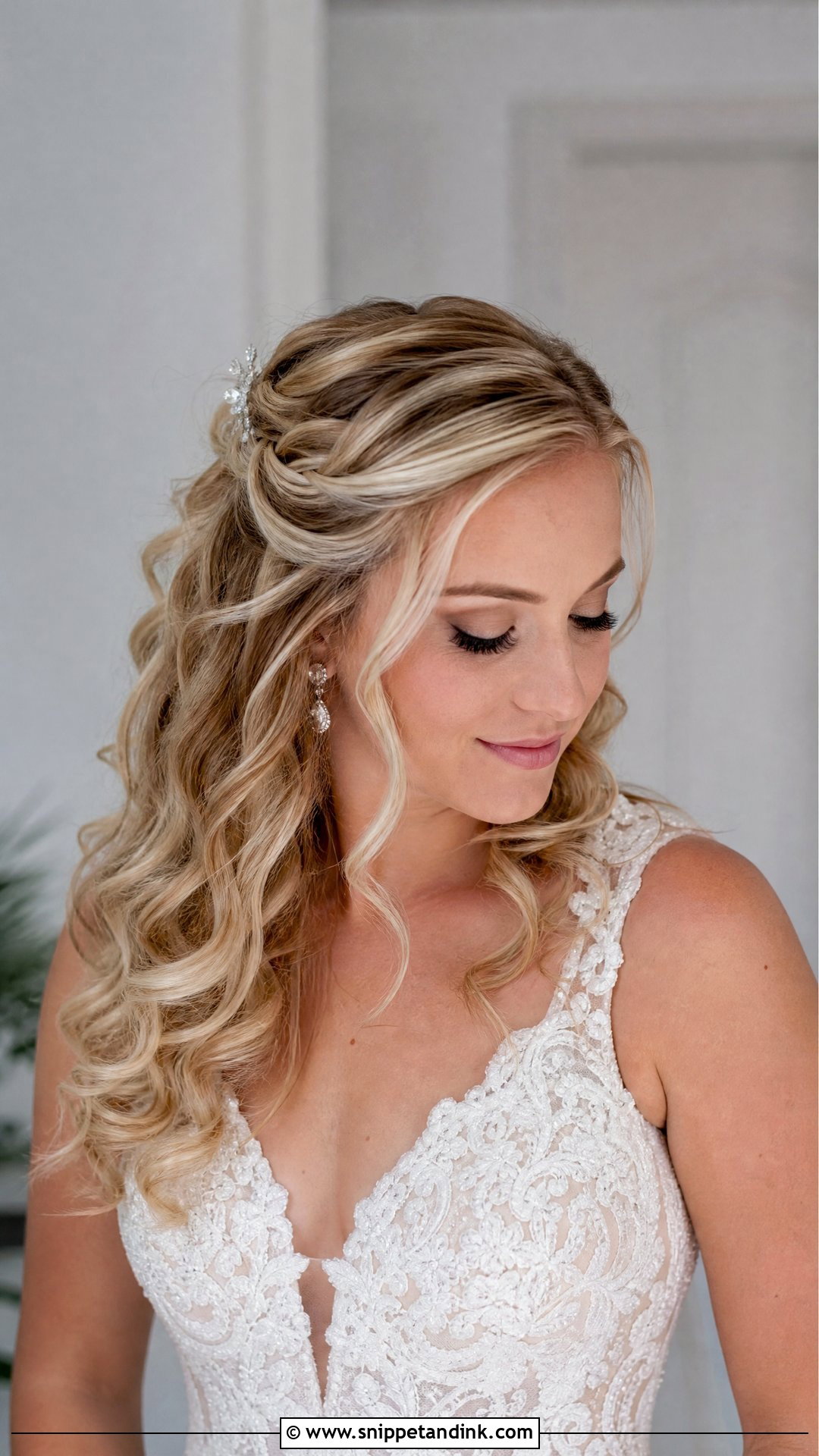 Pinned Back Curls Wedding Hairstyle - Snippet and Ink - 20 Hairstyles Ideas for Wedding