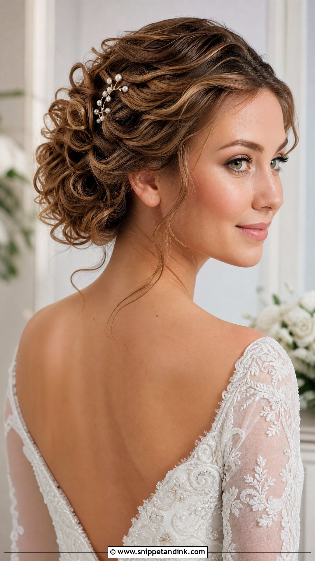 Pinned Back Curls Wedding Hairstyle - Snippet and Ink - 20 Traditional Wedding Hairstyles