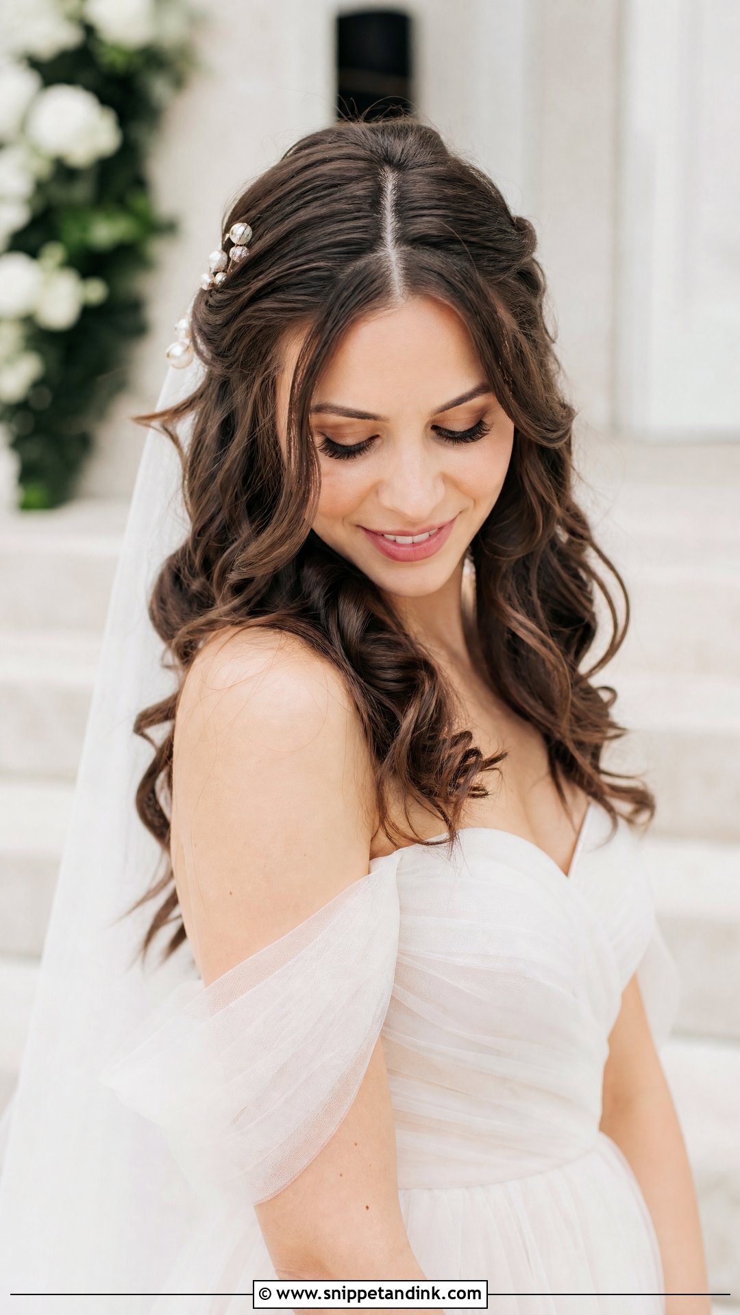 Pinned Back Curls Wedding Hairstyle - Snippet and Ink - 20 Unique Wedding Hairstyles
