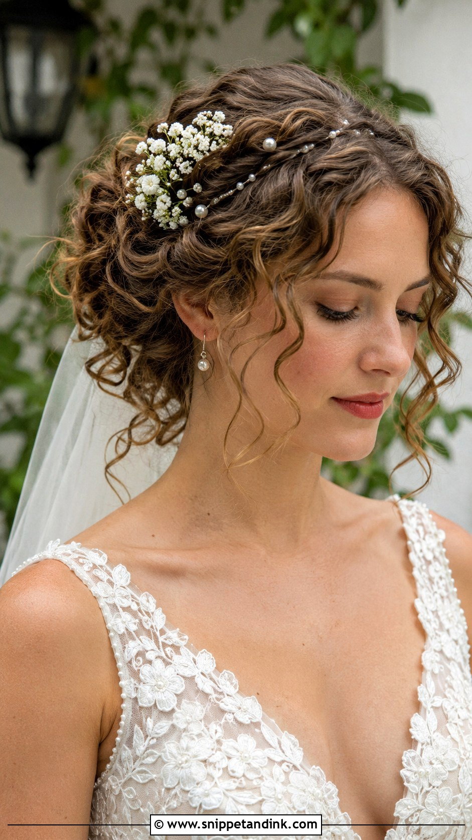 Pinned Back Curls Wedding Hairstyle - Snippet and Ink - 25 Bride Wedding Hairstyle Ideas