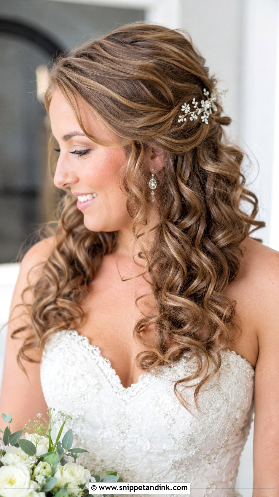 Pinned Back Curls Wedding Hairstyle - Snippet and Ink - 25 Hairstyle Ideas for Wedding