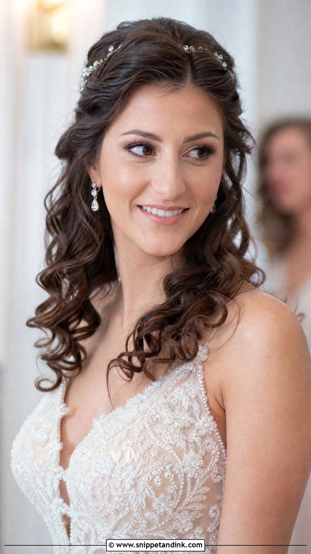 Pinned Back Curls Wedding Hairstyle - Snippet and Ink - 30 Easy Wedding Hairstyles Do It Yourself