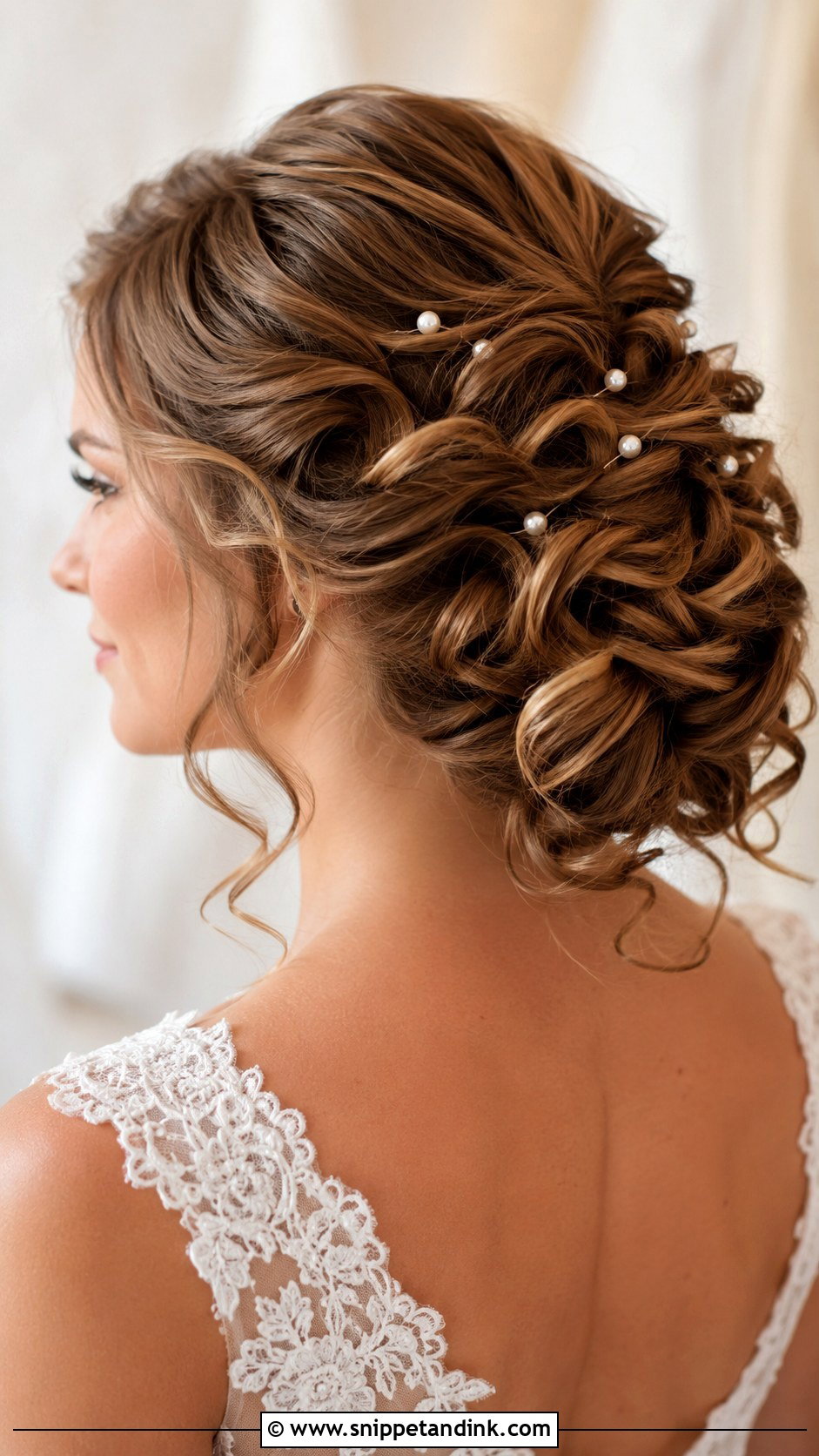 Pinned Back Curls Wedding Hairstyle - Snippet and Ink - 35 Hair Styles for Wedding