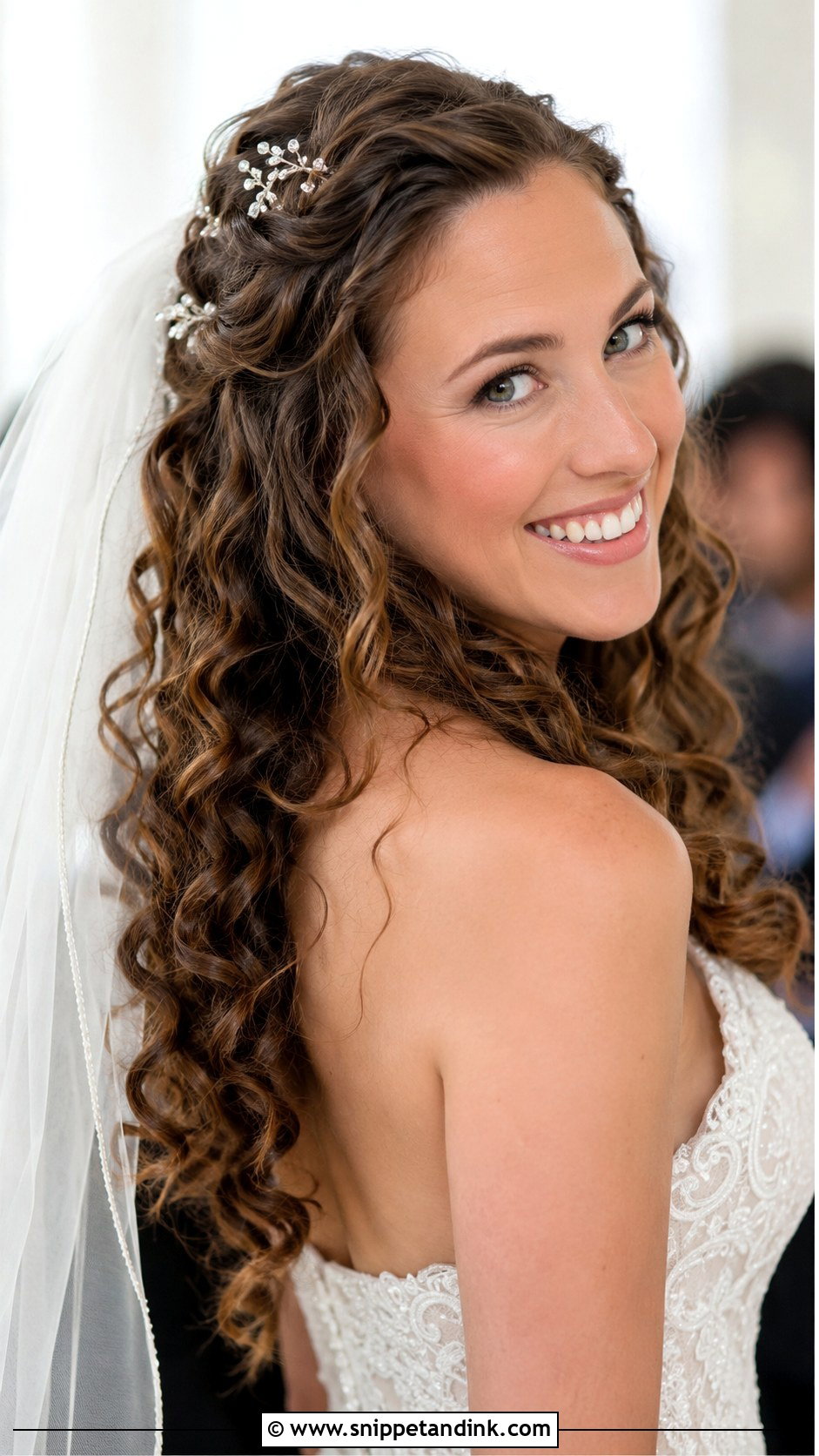 Pinned Back Curls Wedding Hairstyle - Snippet and Ink - 35 Hairstyle for Wedding Ideas