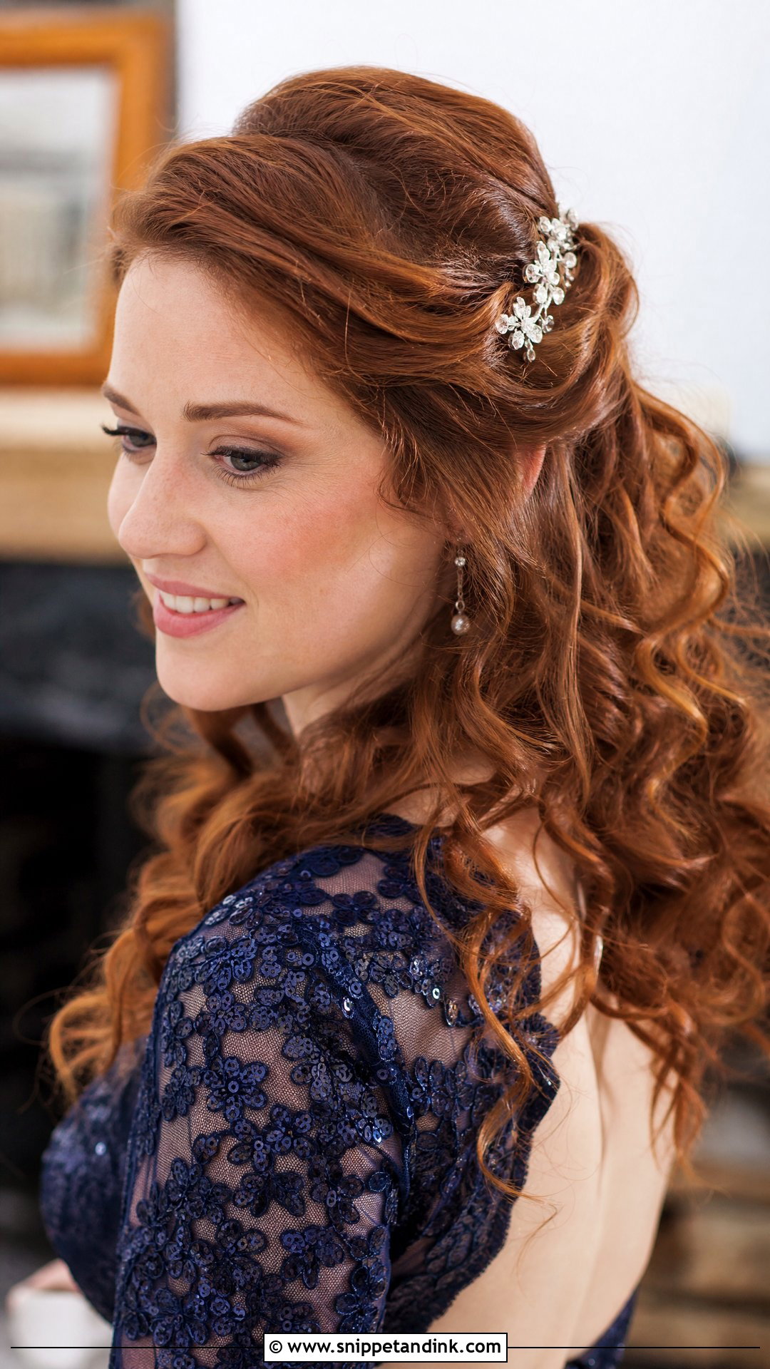 Pinned Back Curls Wedding Hairstyle - Snippet and Ink - 20 Hairstyle for Wedding Party Ideas