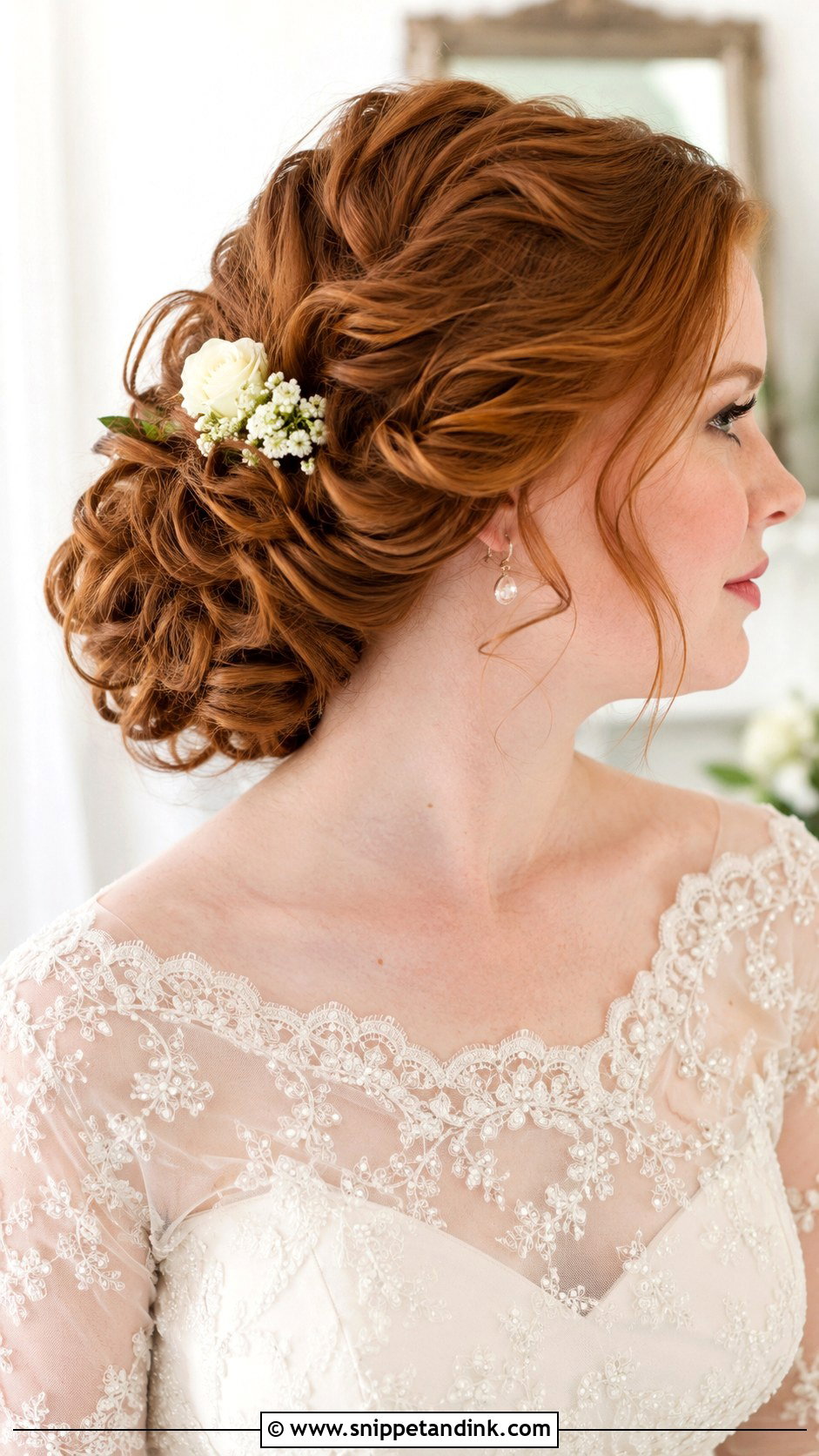 Pinned Back Curls Wedding Updo - Snippet and Ink - 30 Updo Hairstyles for Wedding