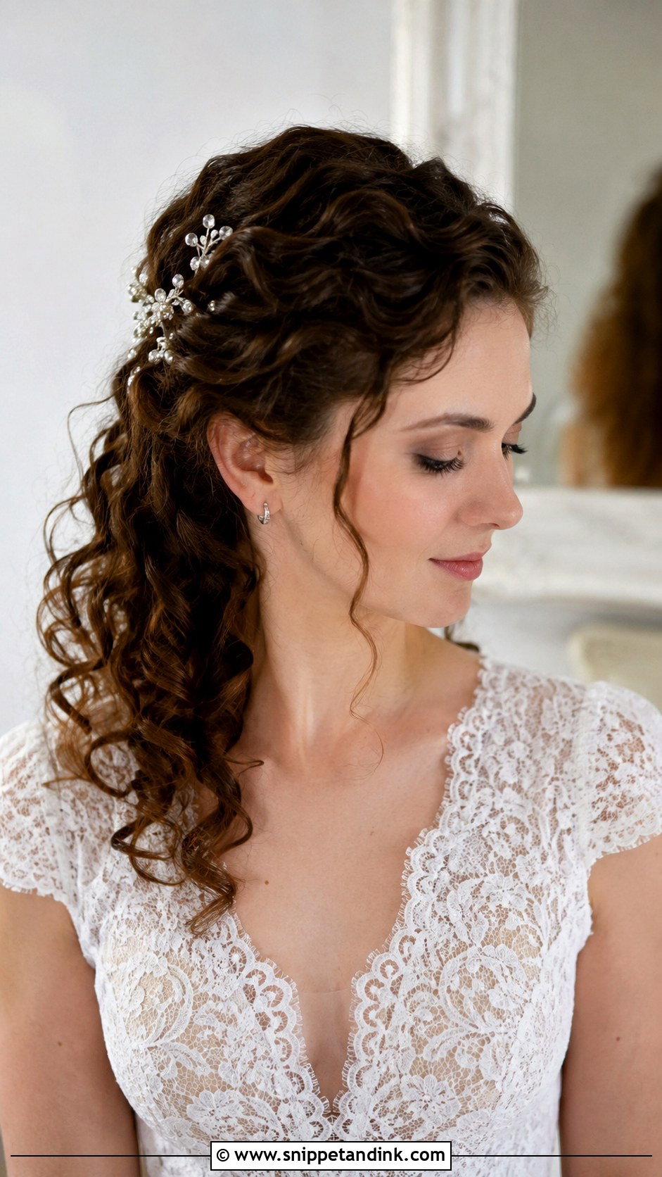 Pinned Back Curls for Fine Hair - Snippet and Ink - 20 Wedding Hair for Fine Hair Ideas