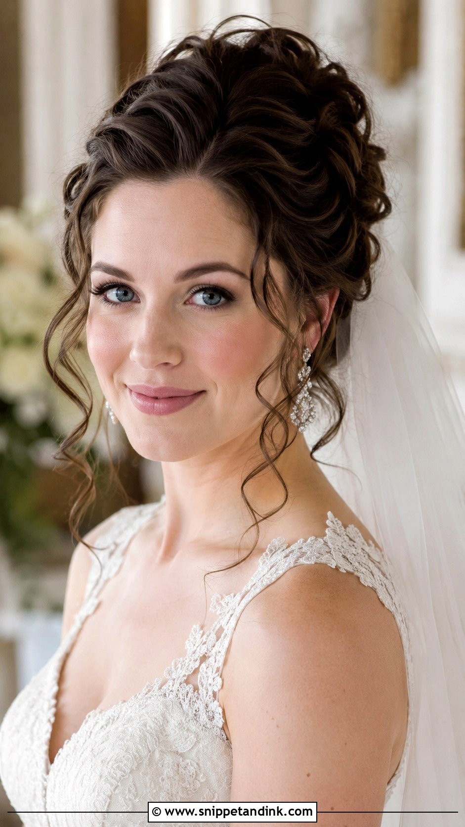 Pinned Back Curls for Round Faces - Snippet and Ink - 25 Wedding Hairstyles for Round Faces