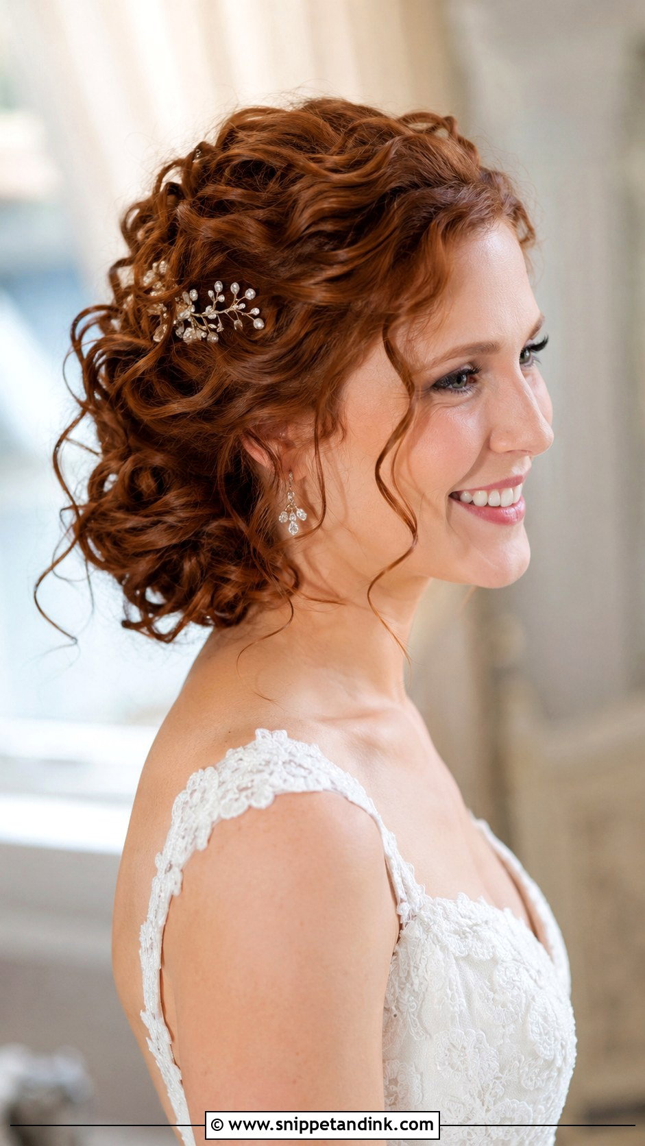 Pinned Back Curls for Short Hair - Snippet and Ink - 25 Wedding Updos for Short Hair