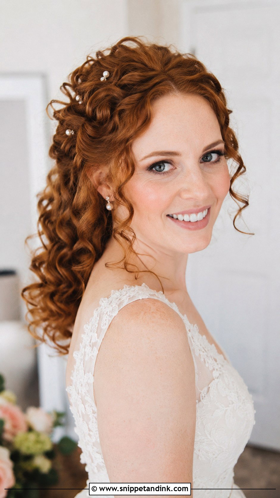 Pinned Back Curls for a Wedding - Snippet and Ink - 20 Hairstyle for a Wedding Ideas