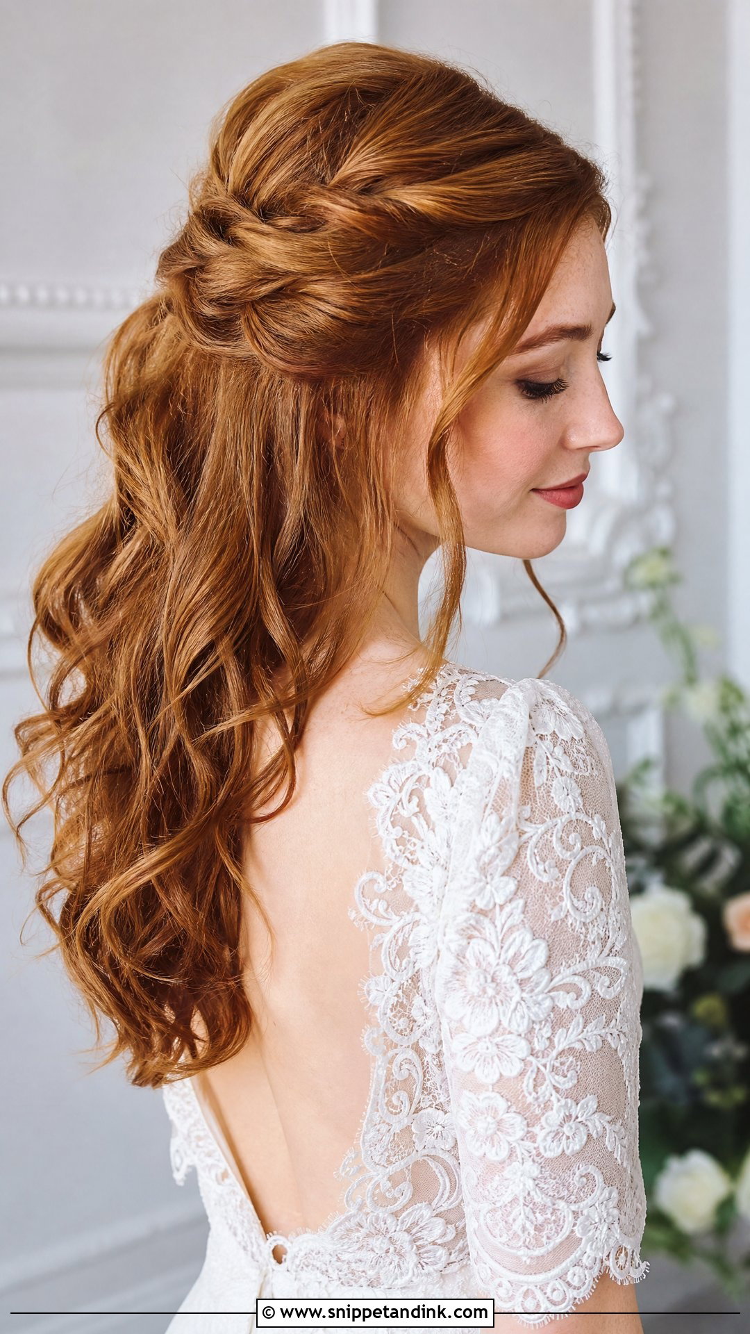 Pinned Back Half Updo Wedding Hair Tutorial - Snippet and Ink - 25 Wedding Hair Tutorial Ideas