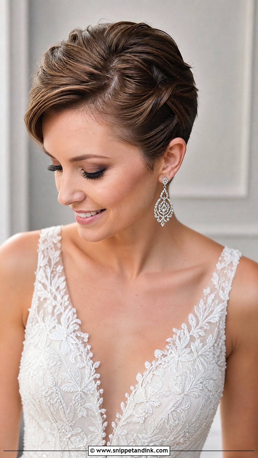 Pinned Back Pixie - Snippet and Ink - 20 Minimal Wedding Hairstyle Ideas