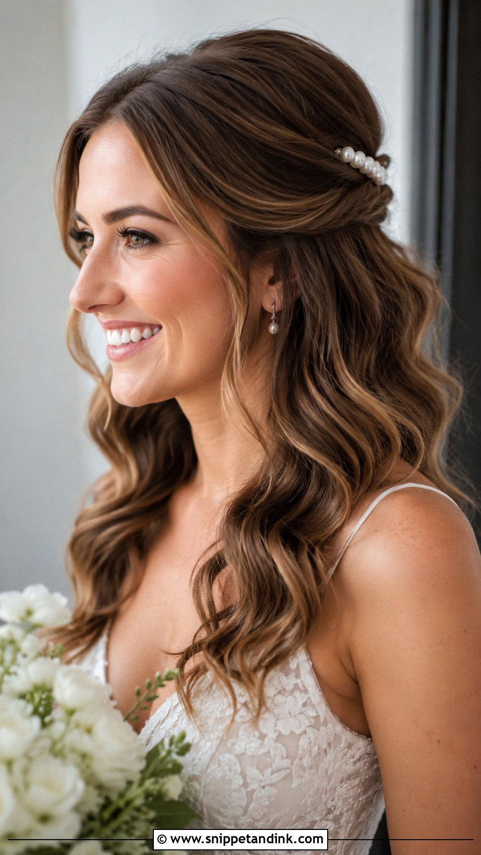 Pinned Back Soft Waves - Snippet and Ink - 20 Old Money Wedding Hairstyles