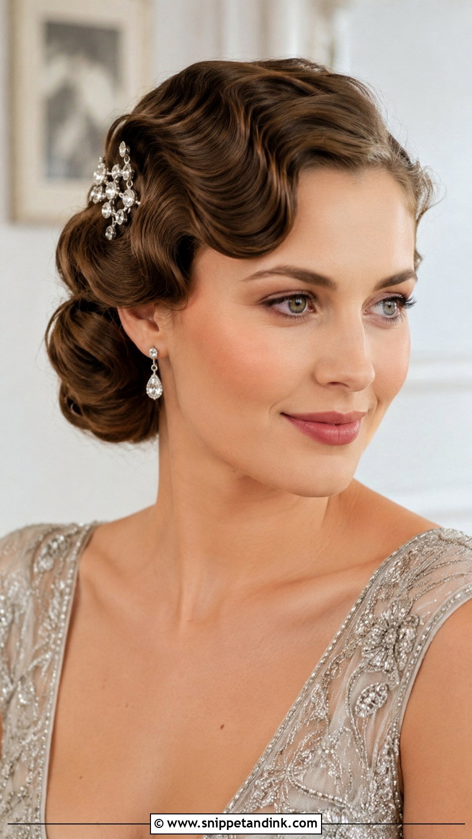 Pinned Back Vintage Waves - Snippet and Ink - 20 Formal Wedding Guest Hairstyles