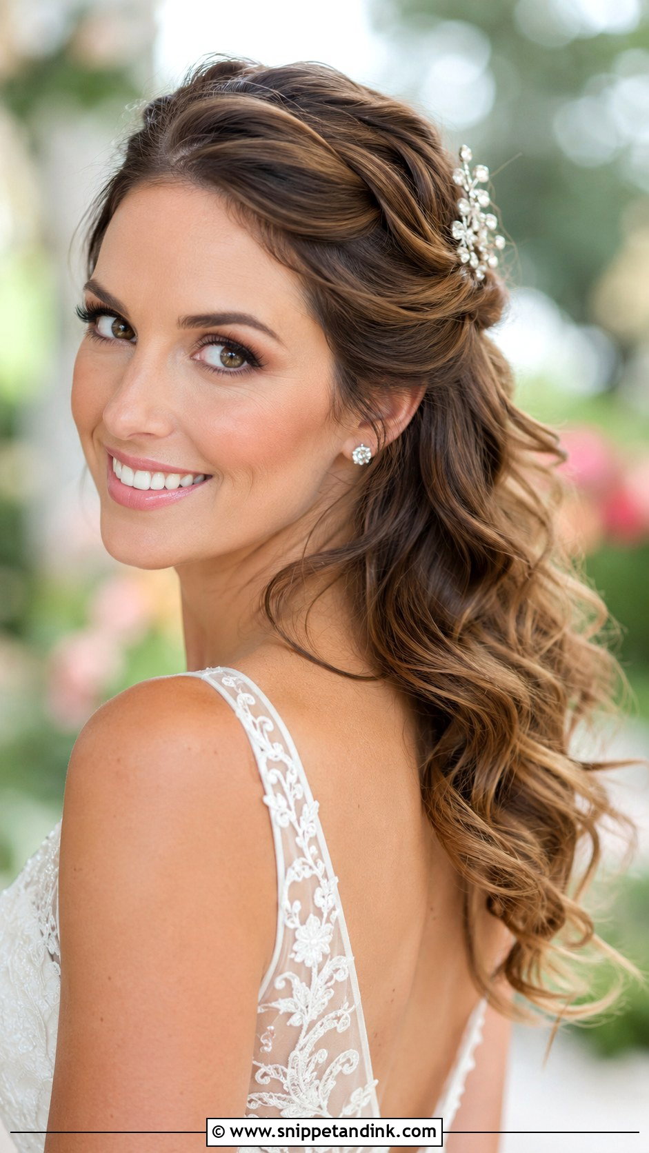 Pinned Back Waves - Snippet and Ink - 25 Summer Wedding Hair Ideas