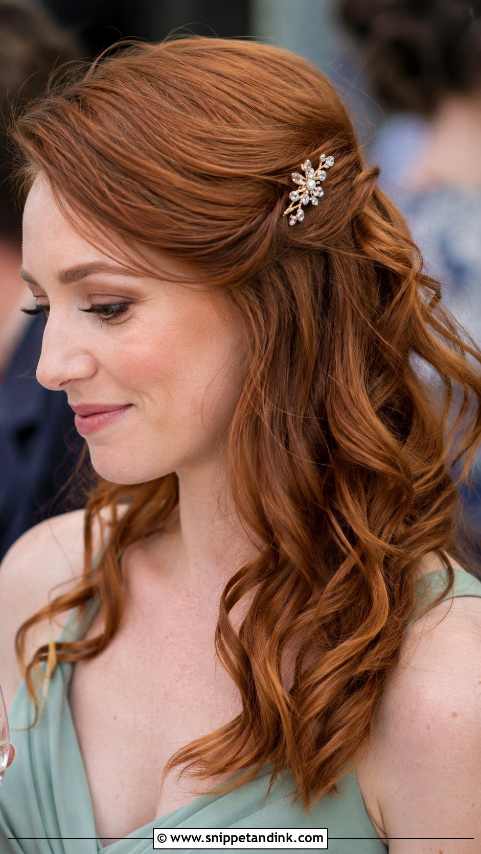 Pinned Back Waves - Snippet and Ink - 30 Hairstyle for Wedding Guest Ideas