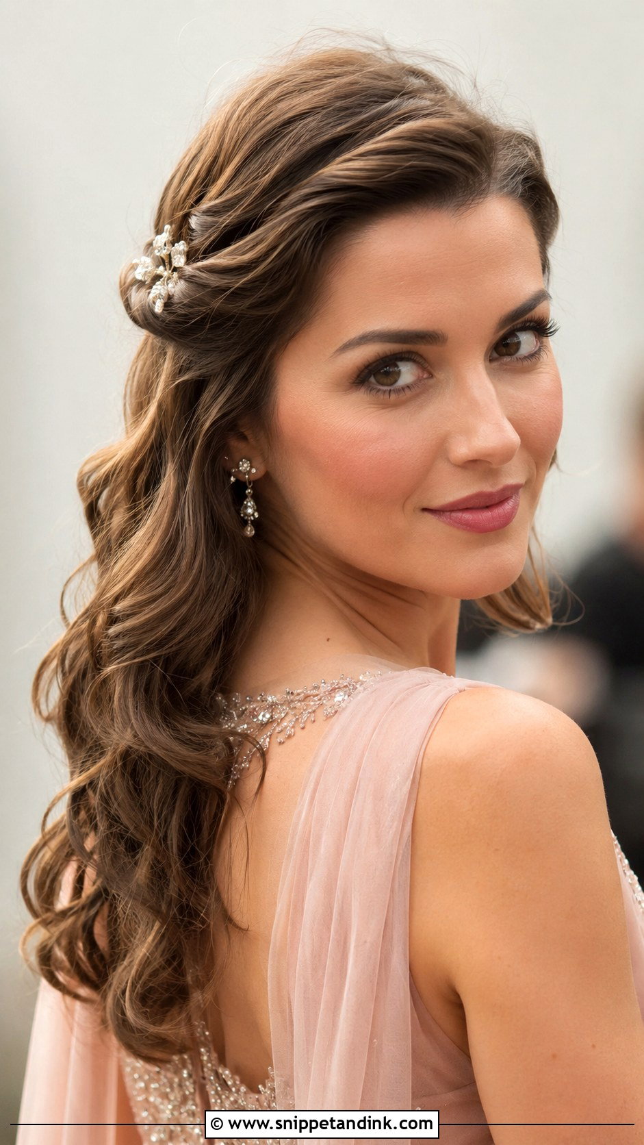 Pinned Back Waves - Snippet and Ink - 20 Hairstyles for Wedding Guest Medium