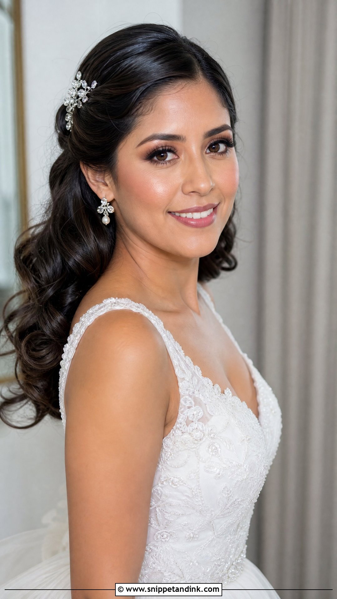 Pinned Back Waves - Snippet and Ink - 20 Wedding Hairstyles Shoulder Length Hair