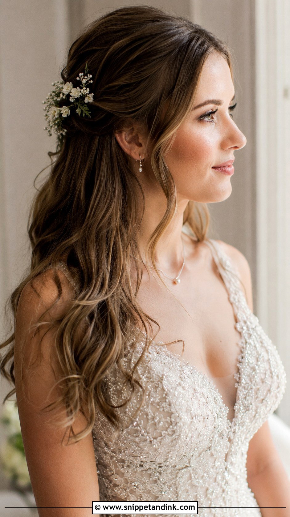 Pinned Back Waves Bridal Look - Snippet and Ink - 25 Simple Bridal Hairstyle Ideas