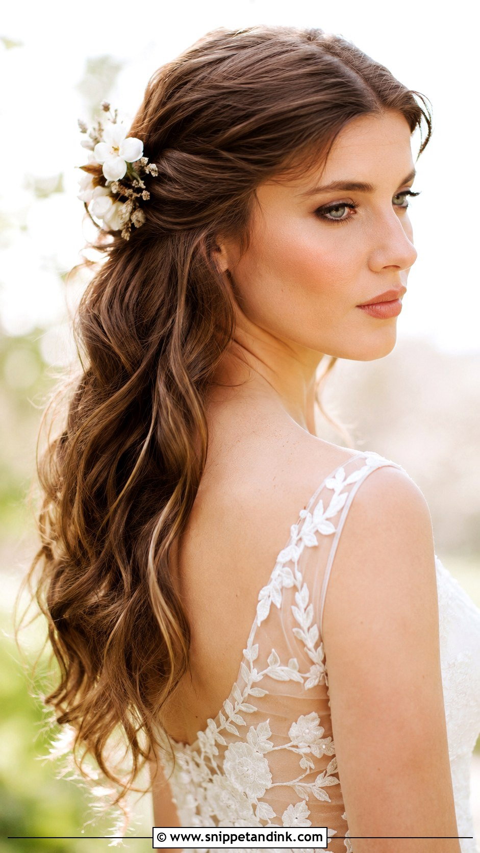 Pinned Back Waves Updo - Snippet and Ink - 20 Easy Wedding Updos for Medium Hair