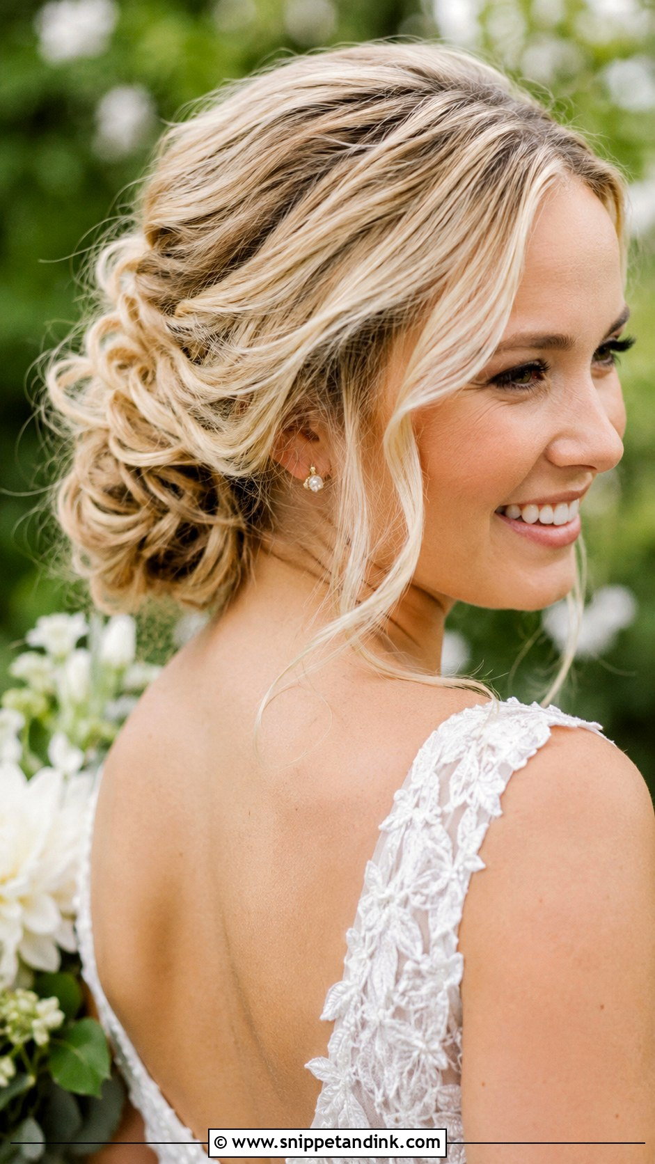 Pinned Back Waves Updo for Medium Hair - Snippet and Ink - 25 Up Dos for Medium Hair Wedding Ideas