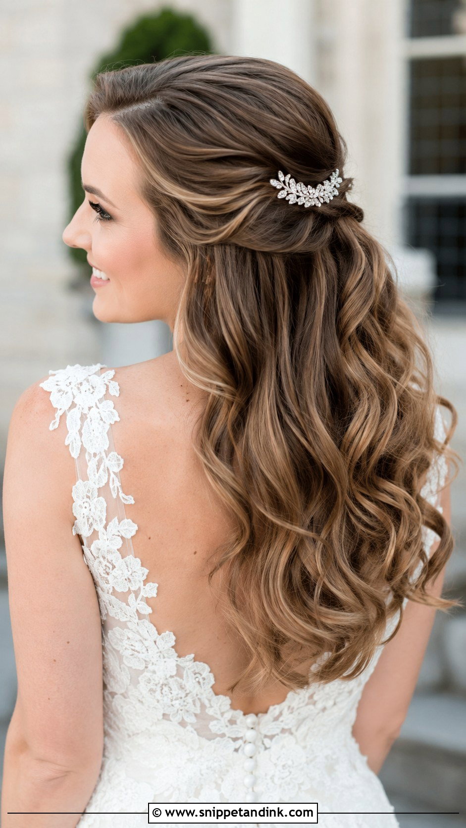 Pinned Back Waves Wedding Hairstyle - Snippet and Ink - 30 Wedding Hairstyles 2025