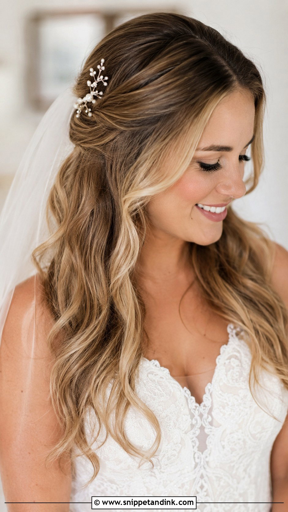 Pinned Back Waves Wedding Hairstyle - Snippet and Ink - 30 Wedding Hairstyles Down