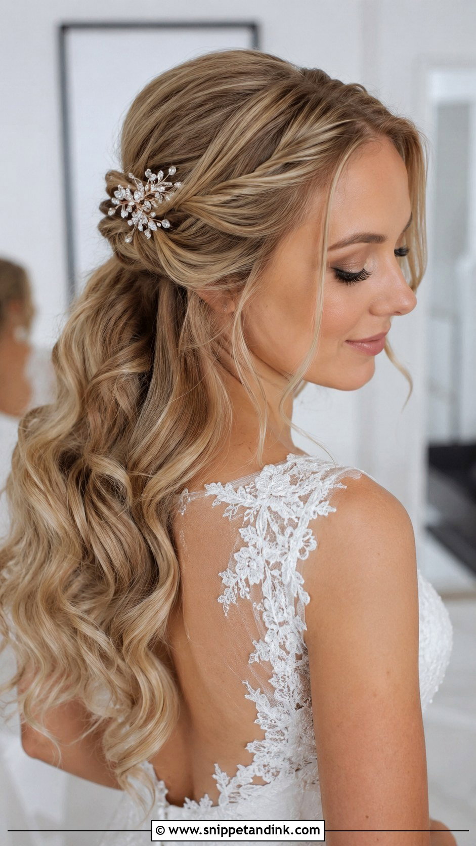 Pinned Back Waves Wedding Hairstyle Tutorial - Snippet and Ink - 25 Wedding Hairstyles Tutorial