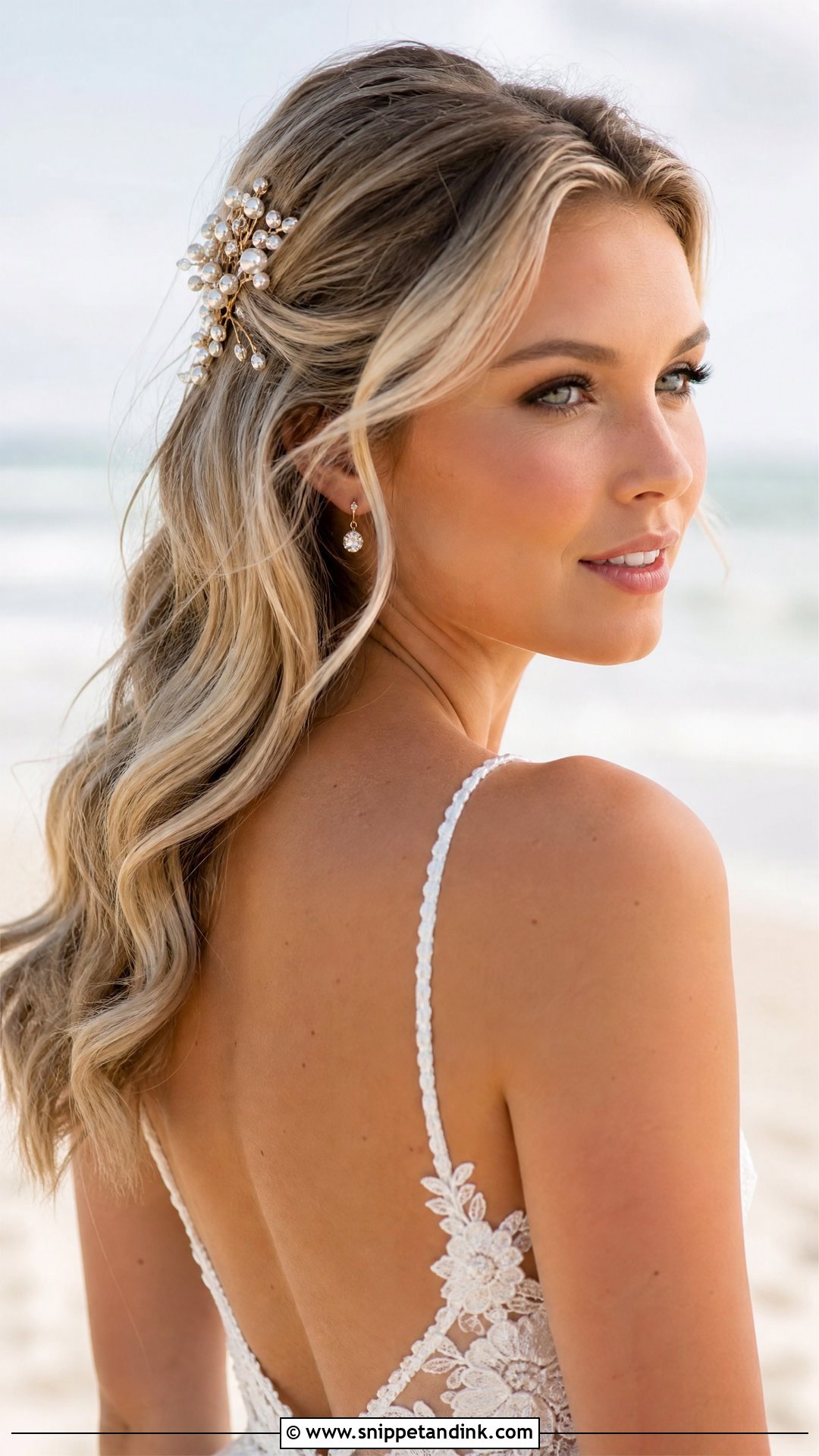 Pinned Back Waves Wedding Hairstyle - Snippet and Ink - 20 Casual Wedding Hair Ideas