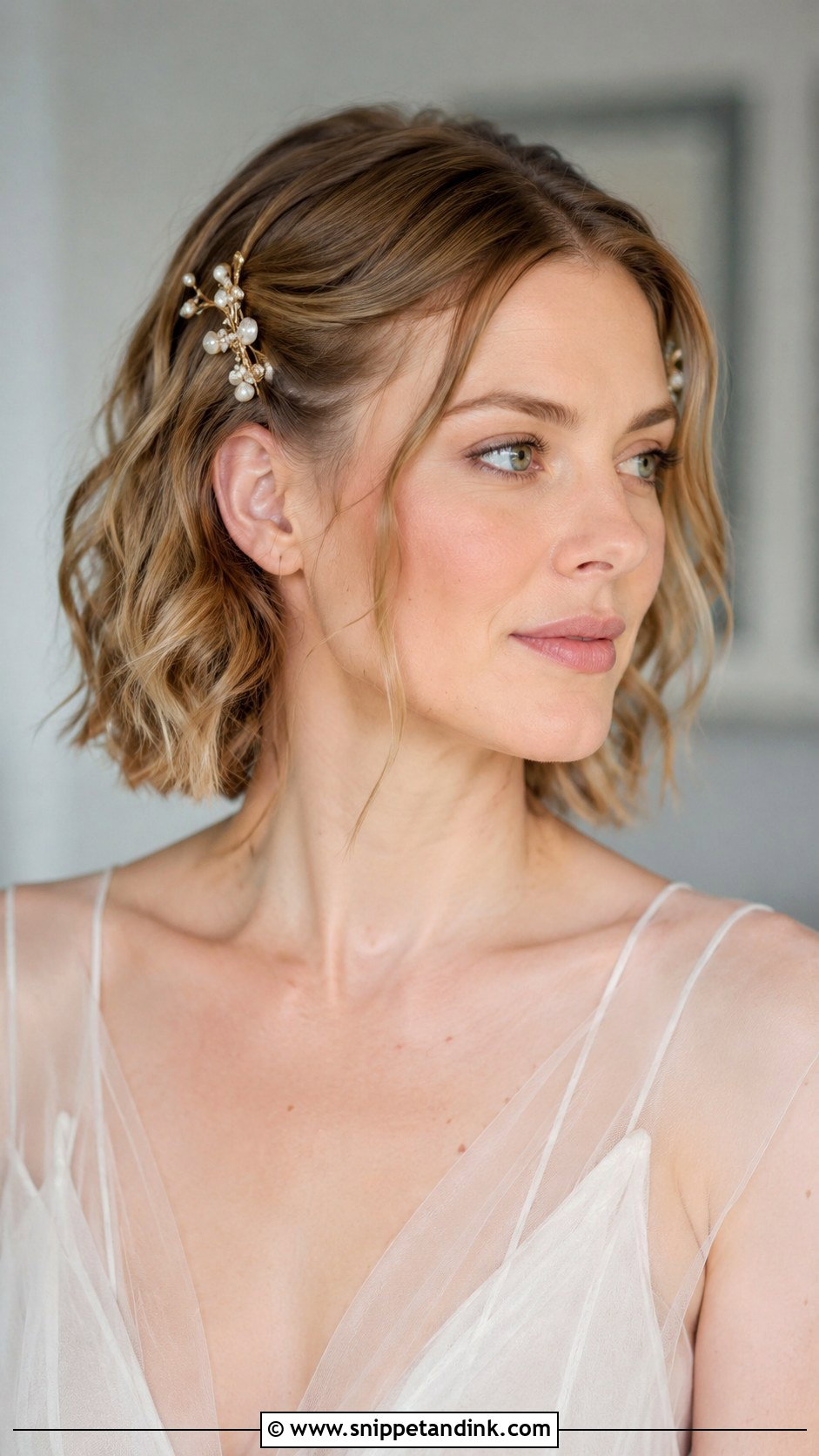 Pinned Back Waves for Short Hair - Snippet and Ink - 25 Hairstyles for Short Hair for Wedding