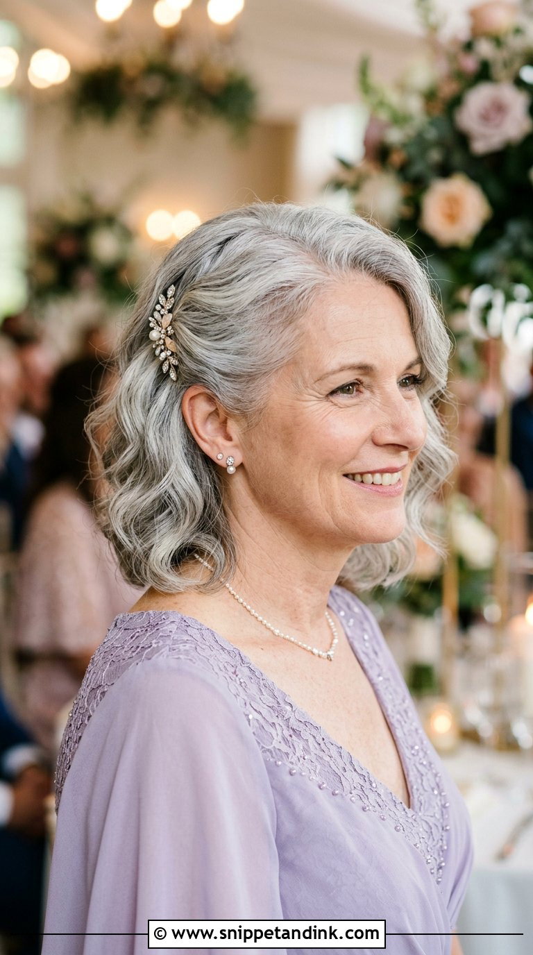 Pinned Back Waves for Short Hair - Snippet and Ink - 20 Bride Mom Hairstyle Ideas