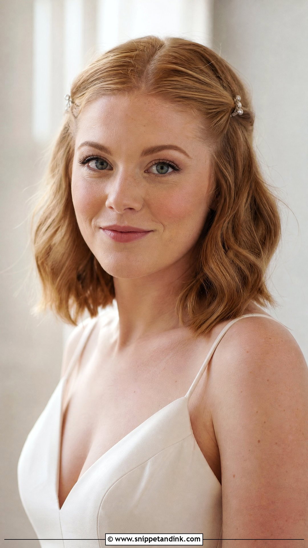 Pinned Back Wedding Hair For Short Hair - Snippet and Ink - 20 Simple Wedding Hairstyles for Short Hair Shoulder Length