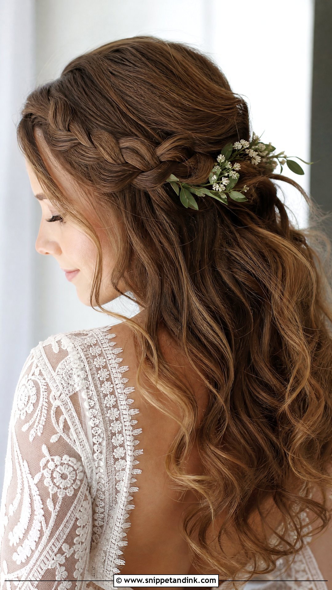 Pinned Back Wedding Hair With Braids - Snippet and Ink - 20 Pinned Back Wedding Hair Ideas