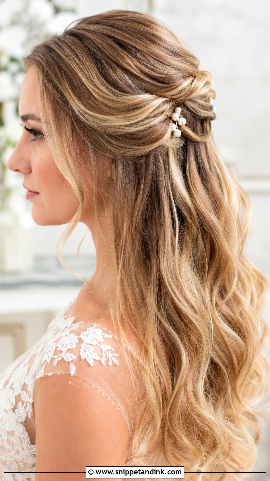 Pinned Back Wedding Hairstyle - Snippet and Ink - 25 Best Wedding Hairstyles