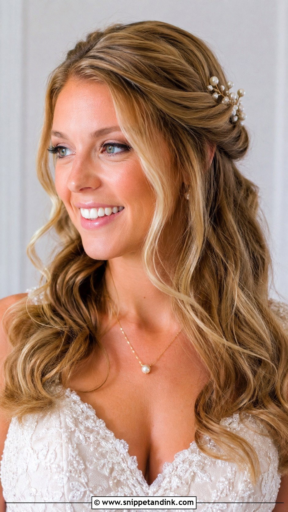 Pinned Back Wedding Hairstyle - Snippet and Ink - 25 Cute Hairstyles for Wedding